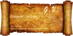 Gáspár Uriás névjegykártya